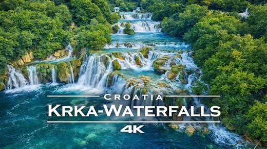 Krka waterfalls Croatia national park remastered in stunning 4K drone footage