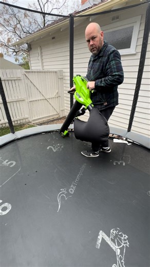 Greenworks Australia on Instagram: "Dad job made easy 💪🍃 When the trampoline turns into a leaf trap, the new Greenworks 60V Blower Shredder Vac steps up. Quiet, cordless, and powerful — keeping the yard clean and the kids bouncing. Available now in Skin and Kit form at your local Greenworks Dealer, Total Tools Store and selected Mitre 10. #Greenworks #DadJobsMadeEasy #BatteryPower #CleanYardHappyKids #Greenworks60V #NoCordsNoWorries #bouncingintoanewweek"