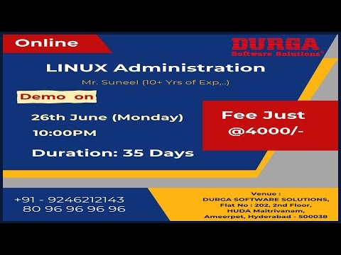 LINUX Administration Online Training @ DURGASOFT