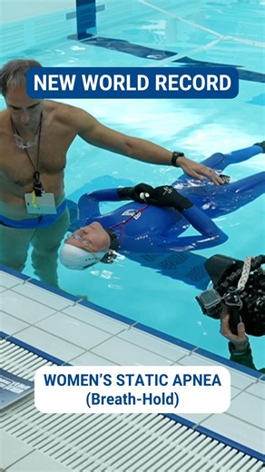 New Freediving WORLD RECORD! 🏆 Longest Breath Hold Record for Women ⭐ #freediving #breathhold