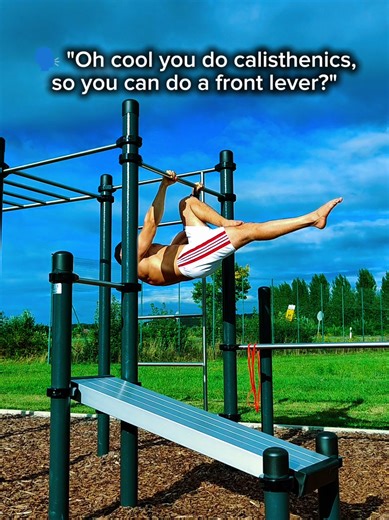 “Oh, You Do Calisthenics? So… Front Lever?” 😭💀 This question sounds innocent. But every calisthenics athlete knows the pain behind it. Calisthenics isn’t a magic trick. It’s not something you unlock after a few pull-ups. The front lever is not a beginner move, not an intermediate flex, and definitely not something you just “try.” It’s years of: • core control • straight-arm strength • scapular discipline • failed holds • shaking reps • patience nobody sees People see the end position. They don