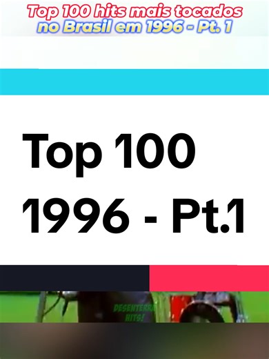 As 100 Músicas Mais Tocadas de 1996 nas Rádios