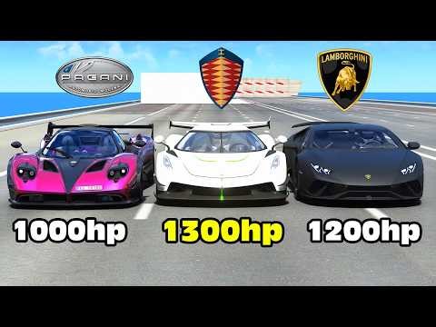 1300HP Jesko vs Huracan vs Pagani DRAG RACE