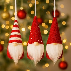 Swedish Santa Gnome Ornaments (set of 3) – Handmade Christmas Elf Decor - Etsy