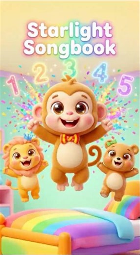🐒 Five Little Monkeys Remix! | Jump & Count with Baby Monkey, Lion & Bear! | Starlight Songbook