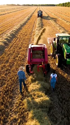 Tiny Baler Collects Hay – Tilt Shift Farm Scene