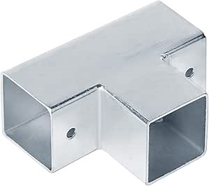 8 Pcs 1-1/2" Square Tube Connector, 3 Way T Shape Square Tube Fitting for Fence Rail