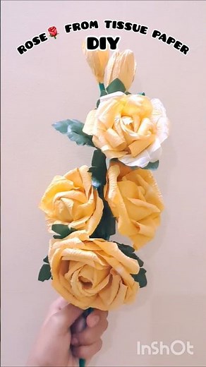 How to make Rose from tissue Paper | paper flower making | Paper rose | #shorts #craft