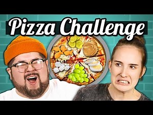 PIZZA CHALLENGE!!! (Gross Toppings) | College Kids Vs. Food