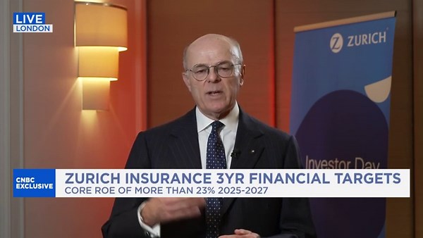 Zurich Insurance confident to get a return on equity above 23% over the next three years, says CEO