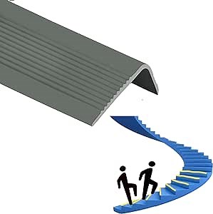 PEvTN Stair Nosing Edge Anti Slip Traction Treads, Stair Edge Protector, Self-Adhesive PVC Stair Nosing Edging Protector, Easy to Install, Outdoor Indoor Staircases Pads Help Elderly.