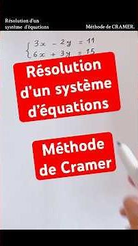 Résolution d’un système d’équations. Méthode de Cramer. #maths #cramer #equation #revision #lycee