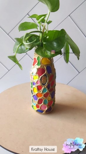 From ordinary to extraordinary! I'm exploring something new in abstract texture art, transforming this simple bottle into a stunning art piece 🎨🖌️ Learn something new today and stay tuned with @kraftsy_house for more unique creations! ❤️ If you enjoyed watching, don't forget to like, share, and save! ❤️ #reels #texture #handmade #planter #recycled #diy #viralexplorepage #artexplorer #reelsinstagram #trendingreels #arttherapyheals #iartyoutube #artistsindia #explore #explorepage #FevicrylBottle