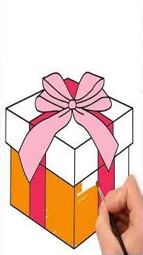 How to Draw a GIFT Step by Step | Easy Drawing