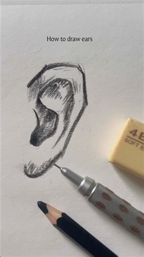 Ear 👂 #sketchtutorial #eardrawing #drawing #art #arttechniques #stepbystep #realistic #beginnerart
