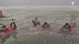 The Tigers celebrate like never before... when you make history, even the skies join in! 🥰 | Taskin Ahmed