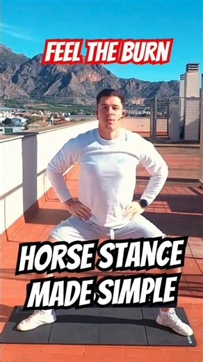 Your legs will feel this horse stance immediately #squat #strength #challenge