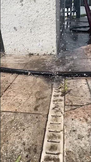 How to clean out my pool deck drain. Take a hose and a high power spray tip.