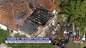 A 90-year-old woman escaped with her life but lost her house in a fire at Revesby this afternoon. The blaze broke out at the rear of the fibro cottage on Queen Street about 1pm. The elderly occupant retreated to the street as fire, police and ambulance units responded. www.7NEWS.com.au 7NEWS at 6pm. #Revesby #7NEWS | 7NEWS Sydney