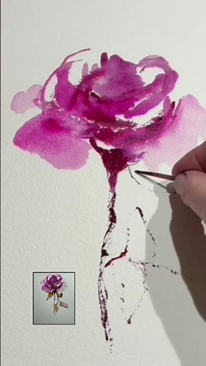 Loose Watercolor Rose 🌹