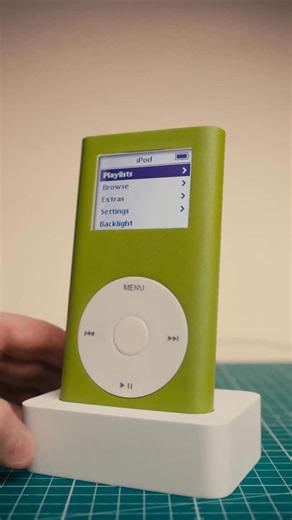 Future Objects on Instagram: "A green iPod mini that charges your iPhone. For your nightstand or your desk. 3D-printed dock. Cable charging. Physical eject button. A dead object, given a second job. Files: https://than.gs/m/1470943 #3dprints #3dprintable #3dprintedmodels #3dprinted #ipodmini"