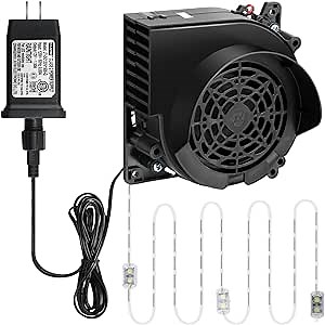 Landhoow Replacement 0.8 a Inflatable Blower for Christmas Air Blower with 3 LED Lights, 12v 1.5 a Adapter Fan Blower for Blow up Outdoor Yard Holiday Decor