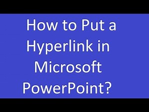 How to Put a Hyperlink in Microsoft PowerPoint?