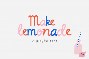 Make Lemonade Font, a Script Font by Emma Make