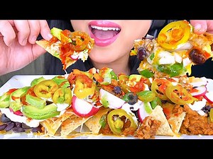 ASMR LOADED NACHOS MUKBANG Real Eating Sounds *NO MIC* ASMR Phan