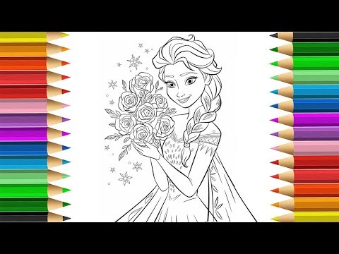 Disney Frozen Elsa Drawing & Coloring For Kids & toddlers || Frozen Elsa Coloring Pages for Kids