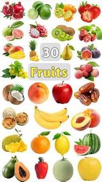 30 Fruits Name #shortsfeed #fruit #fruits #fruitsname #fruitname #bisusworld #education
