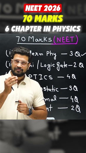 “NEET 2026 Physics 🔥 70 Marks | 6 Chapters Must-Know MCQs! #Shorts #NEET2026