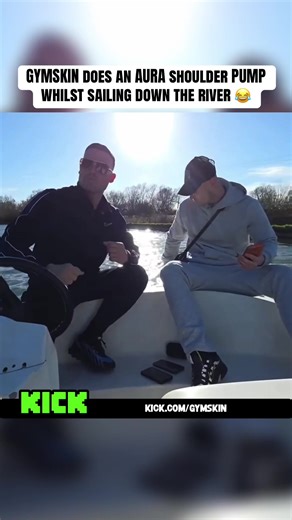 GYMSKIN does an AURA shoulder PUMP whilst sailing down the river 😂 #gymskin