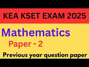 KSET EXAM 2025 | Previous year mathematics question paper with key answers | Paper 2