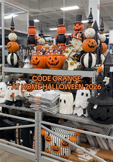CODE ORANGE At Home Halloween 2026 is slowly starting to come out! 🎃👻🧡🖤 There was so many unopened packages when I went, so we'll definitely be back. What are you picking up?! 🥰 #codeorange #halloweenhunting #athome #halloweendecor #halloweenfinds @At Home