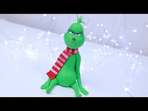MAKING GRINCH CHRISTMAS CAKE TOPPER! How to make Grinch tutorial