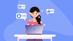 Girl Using Social Media On Laptop Tracking Stock Motion Graphics SBV-352198760 - Storyblocks