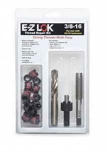 E-Z LOK Threaded Inserts For Metal; Installation Kit; Carbon Steel; Includes 3/8-16 Thin Wall inserts, drill, tap, installation tool
