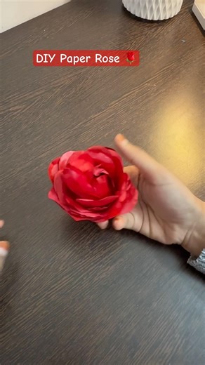 Rose from paper| flower making with paper| red paper rose #diy #shorts #trending #diy #paperrose