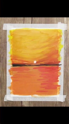 Easy Golden Sunset Painting Tutorial for Beginners 🌅✨ #easynaturedrawing #art #painting