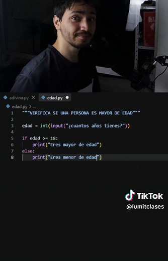 Verificando si una persona es mayor de edad con Python #python #matematicas #programacion #edad