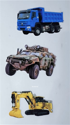 Dump Truck, Armored Military Vehicle and Hydraulic Excavator #shorts