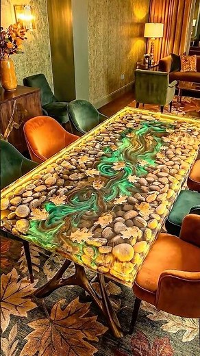 SATISFYING Epoxy Resin River Table Build! 🍃 (Emerald Autumn)