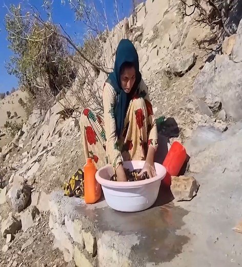 46K views · 751 reactions | Lady Zari_s Laundry Day by the Stone House, Life by the Spring 12 | Nomadic Life | Facebook