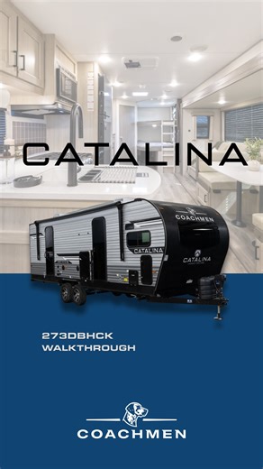 Take a walkthrough of the Catalina Legacy Edition 273DBHCK. This model offers a spacious layout, double bunks, a private bathroom and an outdoor camp kitchen. A practical setup for families who want comfort, storage, and an easy camping experience. #coachmenrv #leadertothegreatoutdoors #rvlife #traveltrailer #catalina #legacyedition #rvwalkthrough | Coachmen Recreational Vehicles