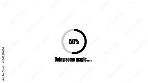 Loading Progress Circle with Magic Theme 30 Percent Complete loading animation percentage sign