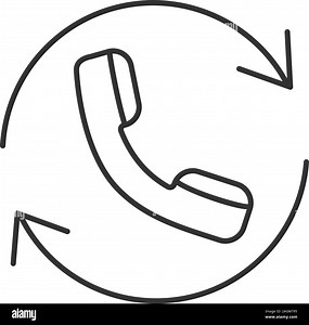 Calling linear icon. Thin line illustration. Call back service. Circle arrow with handset inside. Contour symbol. Vector isolated outline drawing Stock Vector Image & Art - Alamy