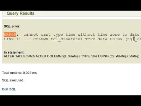 How to solve postgresql ERROR: cannot cast type time without timezone to date