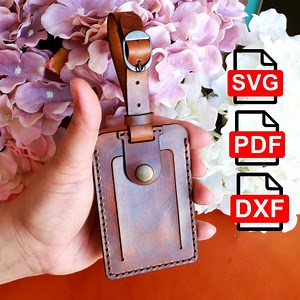 Leather Luggage Tag Pattern: Laser Cut Template (PDF, SVG, DXF) - Etsy