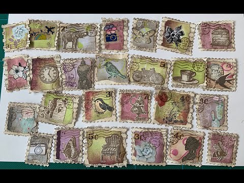 Faux Postage Stamp tutorial/ Vintage postage stamps/ Use your stash/ Craft with me